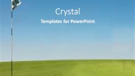  Presentation with golf - PPT theme featuring golf-ball-on-putting-green background and a teal colored foreground