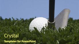  Presentation with sky blue - Presentation consisting of golf-ball-on-tee background and a tawny brown colored foreground