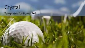  Presentation with golf driving range - Audience pleasing slides consisting of golf ball on tee backdrop and a teal colored foreground