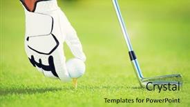  Presentation with golf - Slides enhanced with golf ball on tee background and a yellow colored foreground