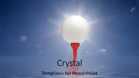  Presentation with water sun - Audience pleasing theme consisting of golf ball on tee backdrop and a teal colored foreground