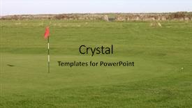  Presentation with golf - Theme featuring golf-ball-on-the-fringe background and a gold colored foreground