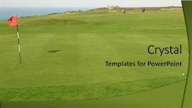  Presentation with golf - Amazing presentation design having golf-ball-on-the-fringe backdrop and a gold colored foreground