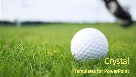  Presentation with grad ball - Amazing presentation theme having golf ball on the grass backdrop and a tawny brown colored foreground