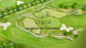  Presentation with golf course - Amazing PPT theme having golf-ball-on-the-green backdrop and a yellow colored foreground