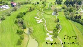  Presentation with golf course - Cool new PPT layouts with golf-ball-on-the-green backdrop and a yellow colored foreground
