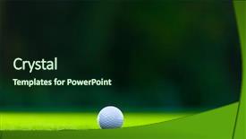  Presentation with golf - Colorful slide set enhanced with golf ball on the lawn backdrop and a wine colored foreground