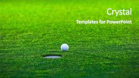  Presentation with golf - Colorful presentation design enhanced with golf ball on the lawn backdrop and a shamrock green colored foreground