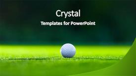  Presentation with green lawn - Slide set consisting of golf ball on the lawn background and a black colored foreground