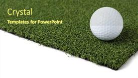  Presentation with golf - Audience pleasing theme consisting of golf-ball-resting-on-section backdrop and a tawny brown colored foreground