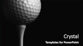  Presentation with golf - PPT theme featuring golf ball teed up close background and a black colored foreground