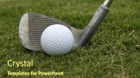  Presentation with golf - Amazing presentation theme having golf-ball-with-a-used backdrop and a tawny brown colored foreground