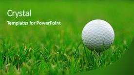  Presentation with golf - Slides enhanced with golf ball with copy space background and a forest green colored foreground