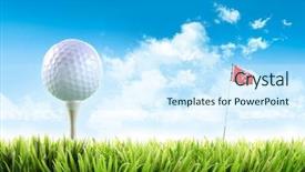  Presentation with golf - Presentation design enhanced with golf ball with tee background and a cool aqua colored foreground