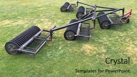  Presentation with golf driving range - Slides having golf balls at driving range background and a  colored foreground