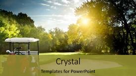  Presentation with golf - Colorful slide deck enhanced with homemade dessert with curd walnut and chocolate on wooden table backdrop and a tawny brown colored foreground