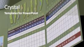  Presentation with golf - Audience pleasing PPT theme consisting of golf card with golf ball backdrop and a violet colored foreground