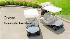  Presentation with golf course - PPT layouts with golf carts on a golf background and a soft green colored foreground