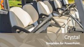  Presentation with golf course - PPT theme with golf carts on a golf background and a gray colored foreground