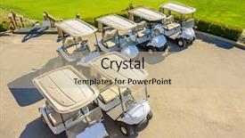  Presentation with golf course - PPT theme consisting of golf carts on a golf background and a  colored foreground