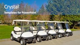  Presentation with golf cart on - Presentation theme with  background and a  colored foreground.