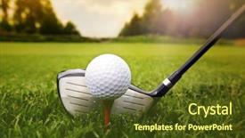  Presentation with golf - Amazing slide set having golf club and ball backdrop and a tawny brown colored foreground