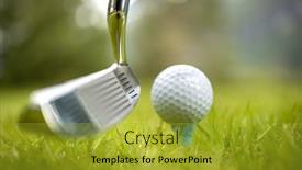  Presentation with club - Presentation design consisting of golf-club-and-ball background and a gold colored foreground