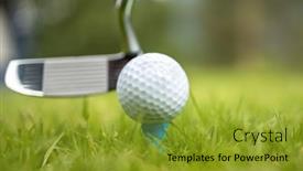  Presentation with club - Slides having golf-club-and-ball background and a gold colored foreground