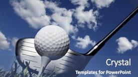  Presentation with club - Cool new presentation theme with golf club and ball backdrop and a ocean colored foreground