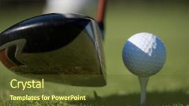  Presentation with golf course - Colorful presentation theme enhanced with golf club and ball backdrop and a tawny brown colored foreground