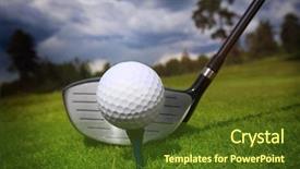  Presentation with club - PPT layouts enhanced with golf club and ball background and a tawny brown colored foreground