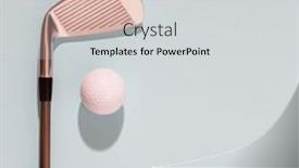  Presentation with club - PPT layouts consisting of golf-club-and-golf-ball background and a light gray colored foreground