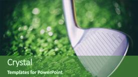  Presentation with face head in anatomy - PPT theme with golf club head open face background and a forest green colored foreground