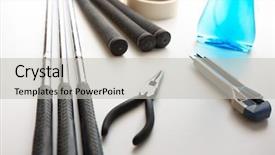  Presentation with maintenance - PPT theme consisting of golf club maintenance changing grips background and a light gray colored foreground
