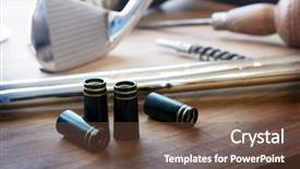  Presentation with club - Slide deck enhanced with golf club making golf club background and a tawny brown colored foreground