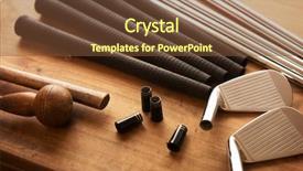  Presentation with club - Slide deck with golf club making golf club background and a tawny brown colored foreground