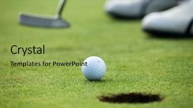  Presentation with vision golf - Presentation design consisting of golf club on a golf background and a yellow colored foreground