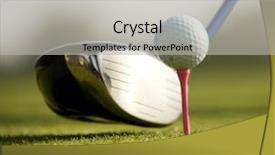  Presentation with golf trip - Theme consisting of golf club on a golf background and a light gray colored foreground