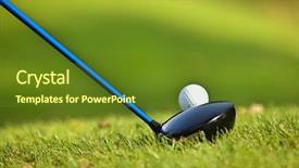  Presentation with golf hd - Cool new presentation theme with golf club on a golf backdrop and a tawny brown colored foreground