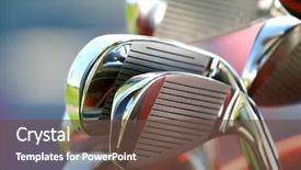  Presentation with club - Theme consisting of golf clubs background and a tawny brown colored foreground