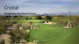  Presentation with phoenix arizona neighborhood - Amazing PPT theme having golf course fairway scottsdale arizona backdrop and a light blue colored foreground