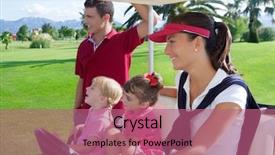  Presentation with golf course - Amazing slide deck having golf course family father mother backdrop and a coral colored foreground