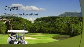  Presentation with golf course - Amazing slide set having golf course in bali backdrop and a light blue colored foreground