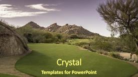  Presentation with landscape desert - Beautiful slide deck featuring golf course landscape desert mountain backdrop and a tawny brown colored foreground