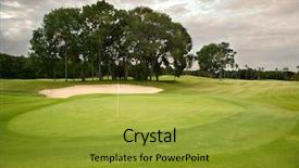  Presentation with bali island typical indonesia - Theme enhanced with golf course on island bali background and a gold colored foreground