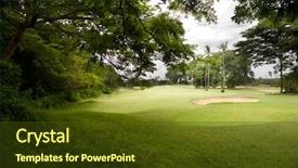  Presentation with golf course - PPT layouts consisting of golf course on island bali background and a  colored foreground
