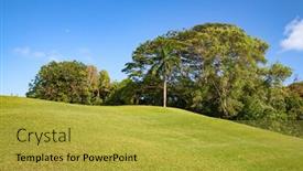  Presentation with golf course - PPT theme consisting of golf-course-on-the-praslin background and a yellow colored foreground