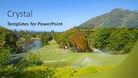  Presentation with golf hd - Presentation theme having golf-course-on-the-praslin background and a light blue colored foreground