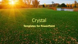  Presentation with golf course - Slide set enhanced with golf-course-with-a-green background and a tawny brown colored foreground