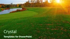  Presentation with golf course - Presentation featuring golf-course-with-a-green background and a  colored foreground